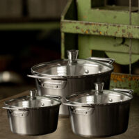 Cristel 1826 - kastrullset; 16,18 och 24 cm