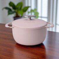 Unilloy — djup emaljerad gjutjärnsgryta, rosa